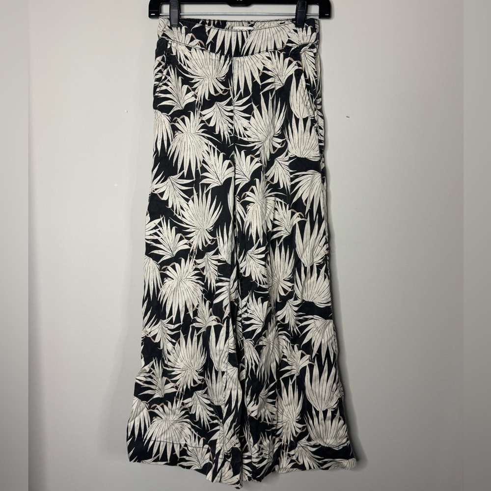 Rachel Zoe Palm Print Wide-Leg Pants – Size XS